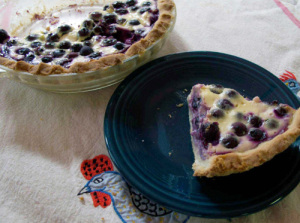 Blueberry yogurt pie